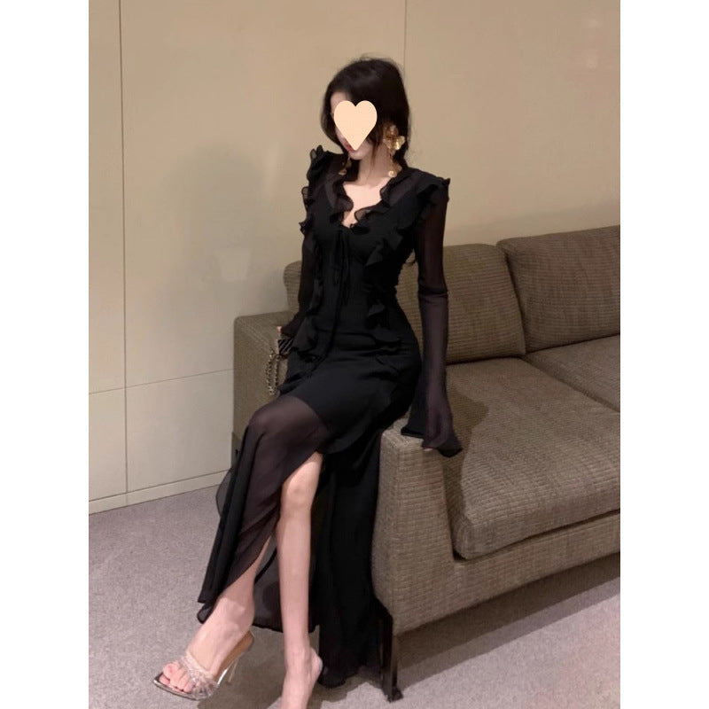 American Ruffled Collar Dress