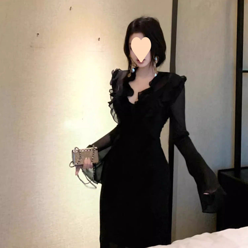 American Ruffled Collar Dress