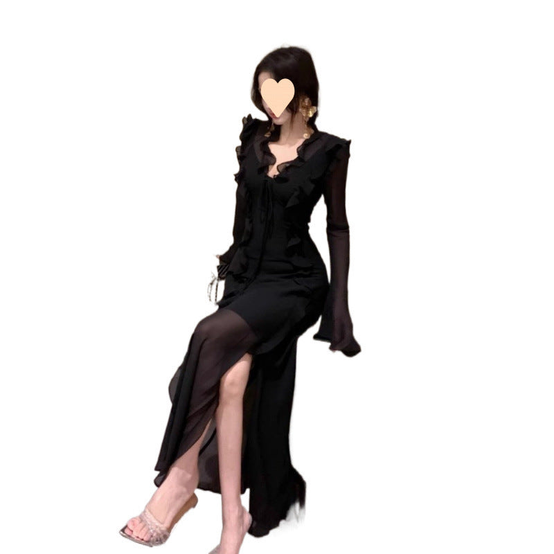 American Ruffled Collar Dress